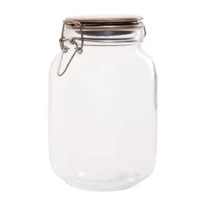 1550ml Square Glass Jar With Champagne Clamp Lock Lid