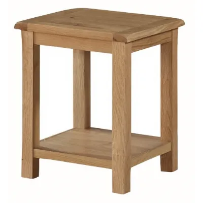 Rustic Solid Oak Lamp Table