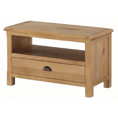 Rustic Solid Oak Small TV Unit