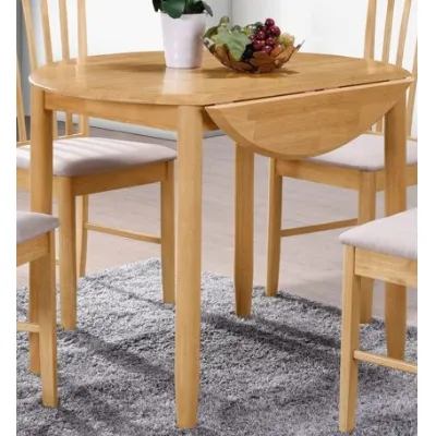 Columbia Light Solid Hardwood Round Drop Edge Dining Table