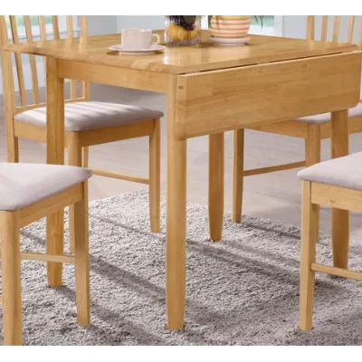 Light Solid Hardwood Square Drop Edge Dining Table