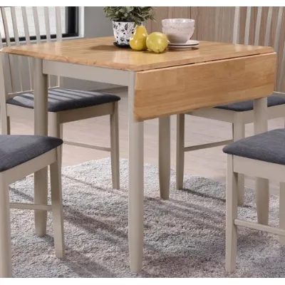 Light Oak and Grey Painted Drop Edge Square Dining Table