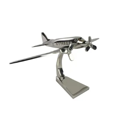 Dakota Plane Model Medium Nickel Plated Aluminium 23cm
