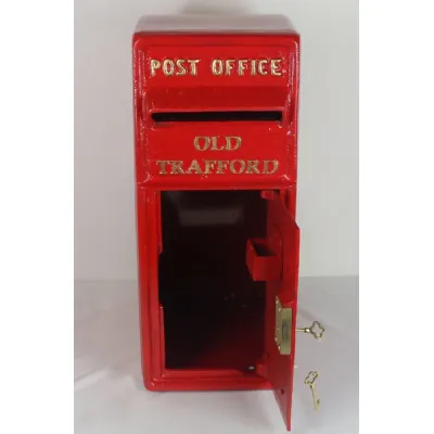 Traditional Red Cast Iron and Steel Old Trafford Post Box Cabinet 57cm