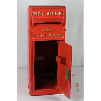 Red Cast Iron Old Trafford Post Box New Version 60cm
