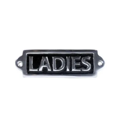 Ladies Sign Polished Aluminium Sign 16cm