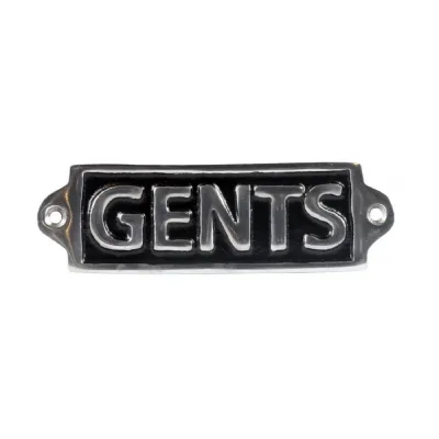 Gents Sign Polished Aluminium Sign 15.5cm