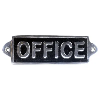Office Sign Polished Aluminium Sign 17.5cm