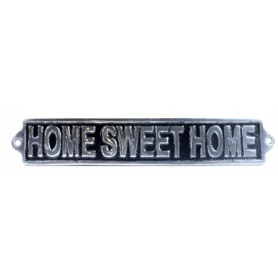 Home Sweet Home Polished Aluminium Sign 28cm