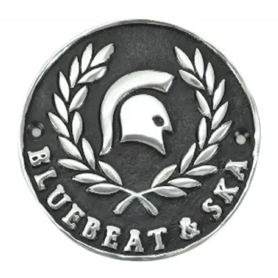 Bluebeat & SKA Sign Polished Aluminium 24cm