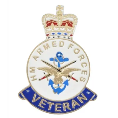 HM Armed Force Veteran Badge Wall Cast Iron Sign Plaque 25cm