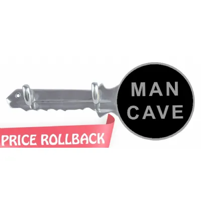 Man Cave Key Holder Aluminium With 2 Hooks 30cm