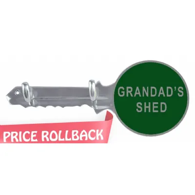 Grandads Shed Key Holder Aluminium With 2 Hooks 30cm