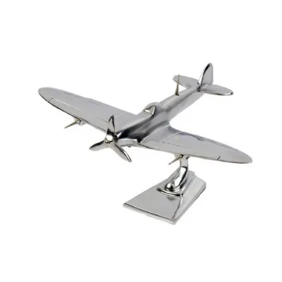 Spitfire Plane Medium Nickel Plated Aluminium 25cm