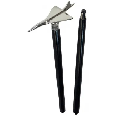 Concorde Model Walking Stick Nickel Plated Aluminium Mango Wood 91cm
