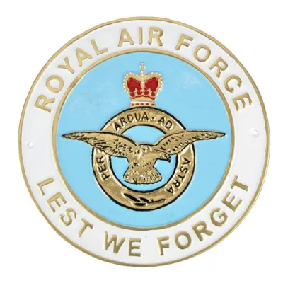 Royal Air Force Lest We Forget Plaque Cast Iron 24cm