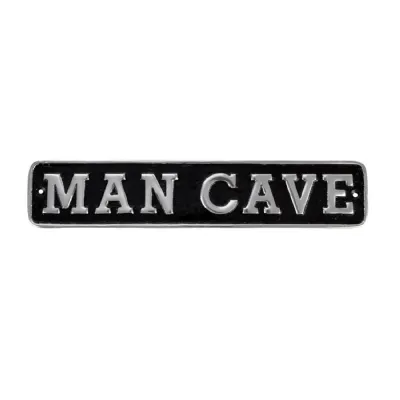 Man Cave Plaque Cast Aluminium 39cm