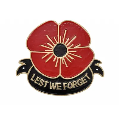 Lest We Forget Cast Aluminium Plaque 24cm