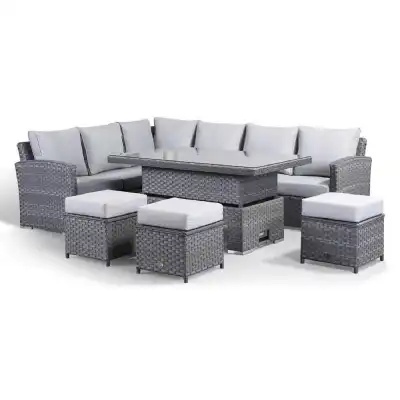 Violet Luxury Rattan Grey Rising Table Corner Set