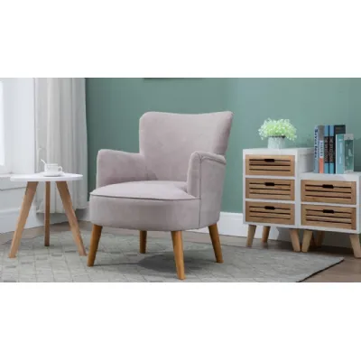Grey Fabric Casual Accent Chair
