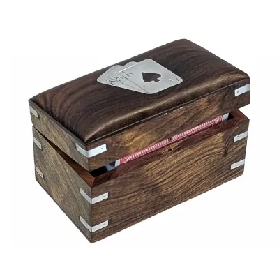 Double Chest Card Box Sheesham Wood 12cm