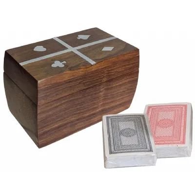 Double Chest Card Box 2 Sheesham Wood 12cm