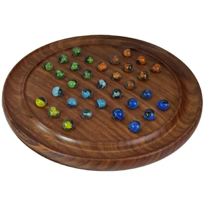 Solitaire With Multicolour Marbles Sheesham Wood 30cm