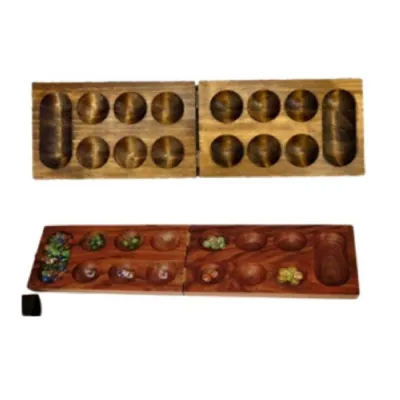 Folding Mancala With Glass Balls 20.3cm