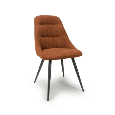 Corinth Linen Effect Burnt Orange Dining Chair