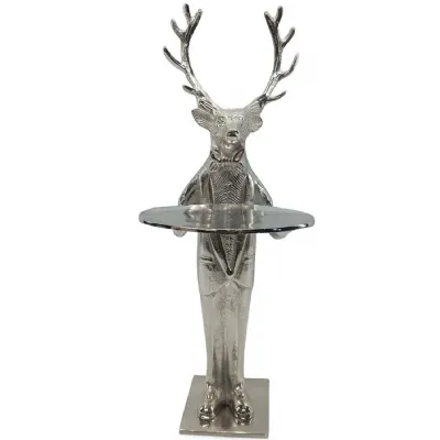 Modern Silver Nickel Plated Aluminium Deer Side Table 150cm