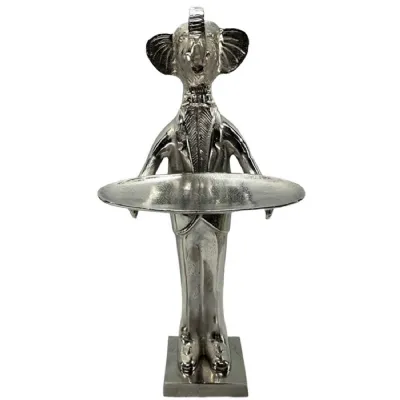 Modern Silver Nickel Plated Aluminium Elephant Side Table 100cm