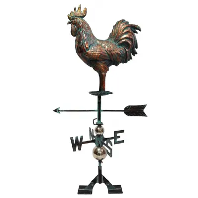 Rustic Copper Plated Rooster Weathervane 114cm