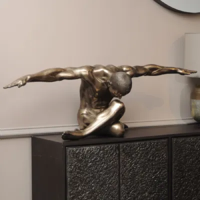 Antique Bronze Smooth Finish Large Male Sculpture