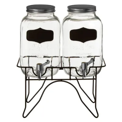 Vintage Glass Jars Drinks Dispenser