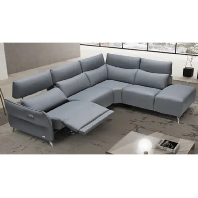 Grey Italian Leather Static 3 Seater Sofa + Static Terminal