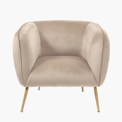 Lucca Biscuit Velvet and Metal Armchair