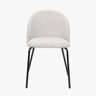 Turi Pebble Linen Mix and Black Metal Dining Chair