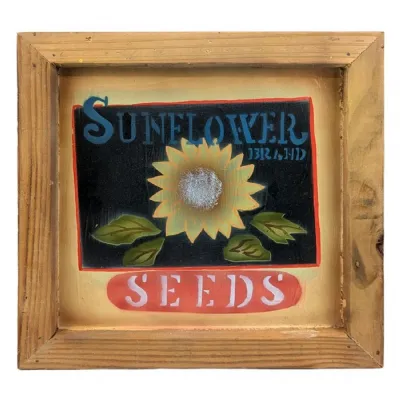 Rustic Wooden Square Wall Frame Sunflower Assorted 30cm