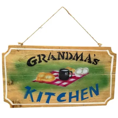 Wooden Plaque Grandmas Kitchen 36cm
