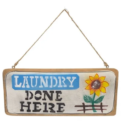 Wooden Plaque Laundry Design 16.5cm