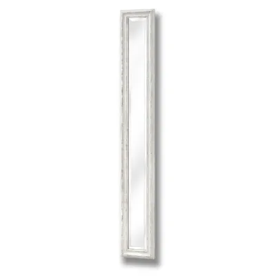 Distressed White Narrow Wall Mirror