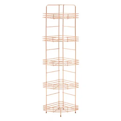 Copper Finish Wire Corner Bathroom Storage Rack