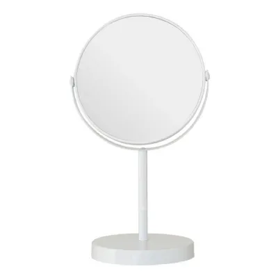 Small White Metal Swivel Make Up Mirror