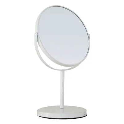 Large White Metal Swivel Make Up Mirror