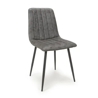 Lisbon Microfibre Grey Dining Chair