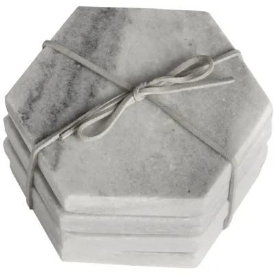 Grey Marble Hexagonal Coasters