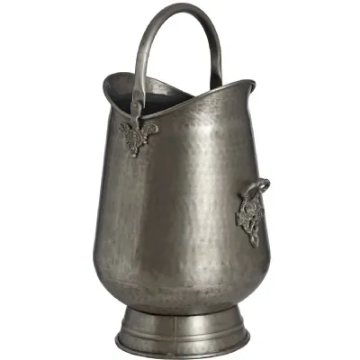 Distressed Pewter Coal Bucket