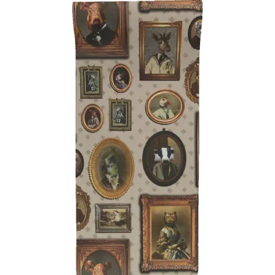 Taupe Animal Portrait Gallery Wallpaper