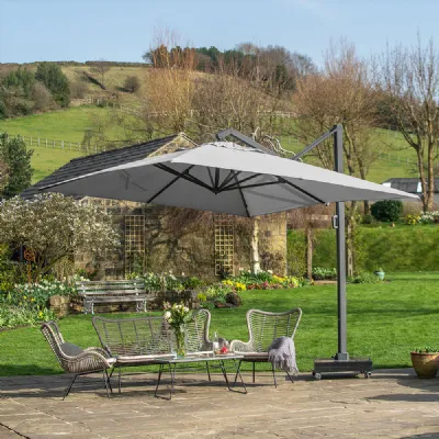 4mx3m Manhattan Grey Rectangular Outdoor Cantilever Parasol