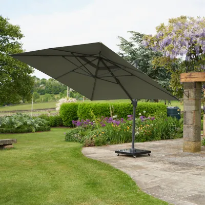 Green Rectangular 3.5 x 2.6m Outdoor Cantilever Parasol